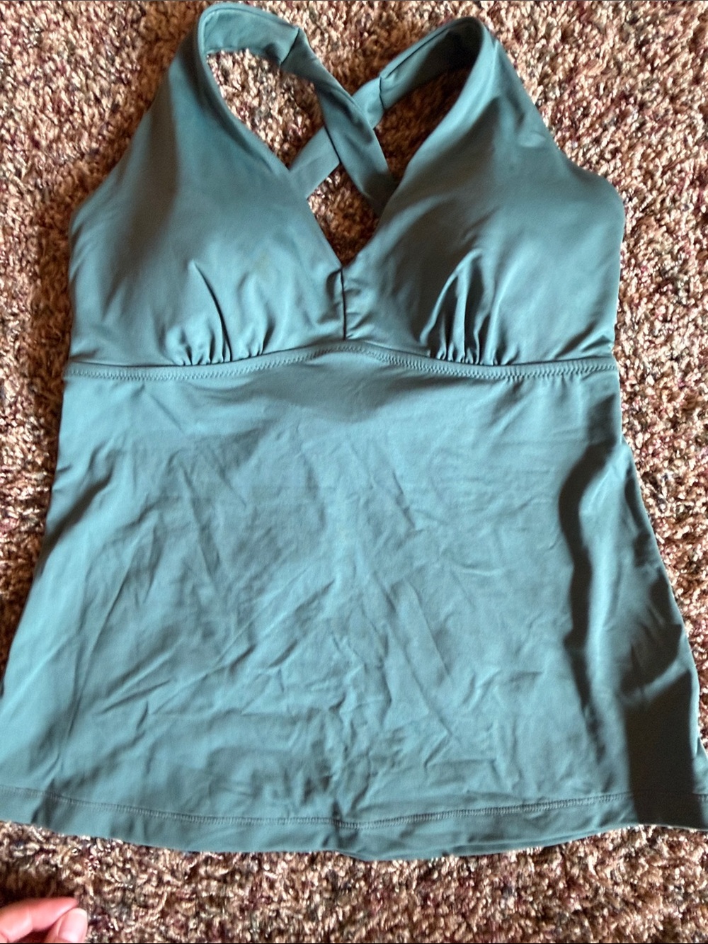 Athleta Olive Green Tankini Swim Top